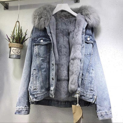 Jas Catrine - Faux Fur Denim Jas