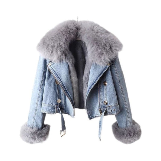 Jacket Emma - Faux Fur Denim Jacket