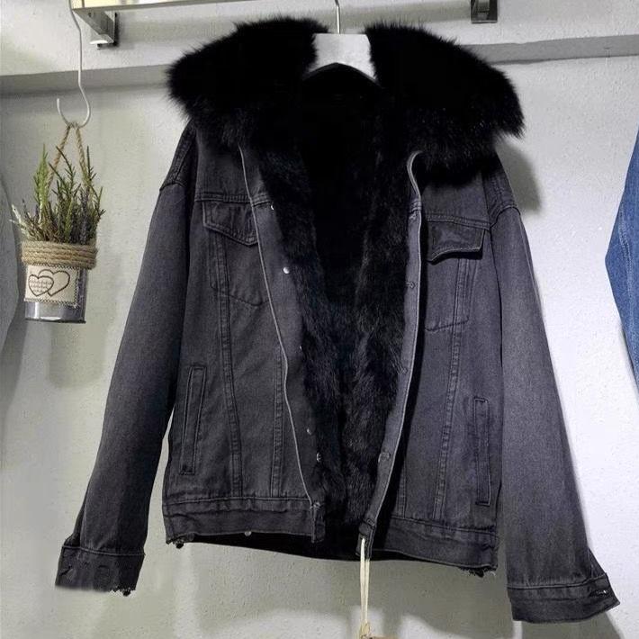 Jas Catrine - Faux Fur Denim Jas