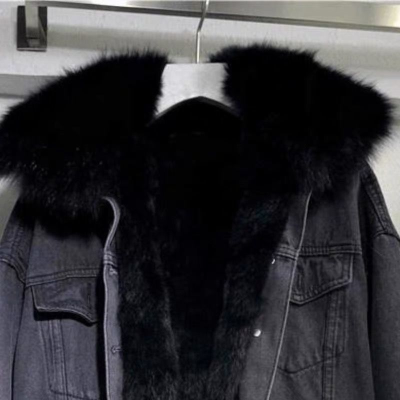 Jas Catrine - Faux Fur Denim Jas